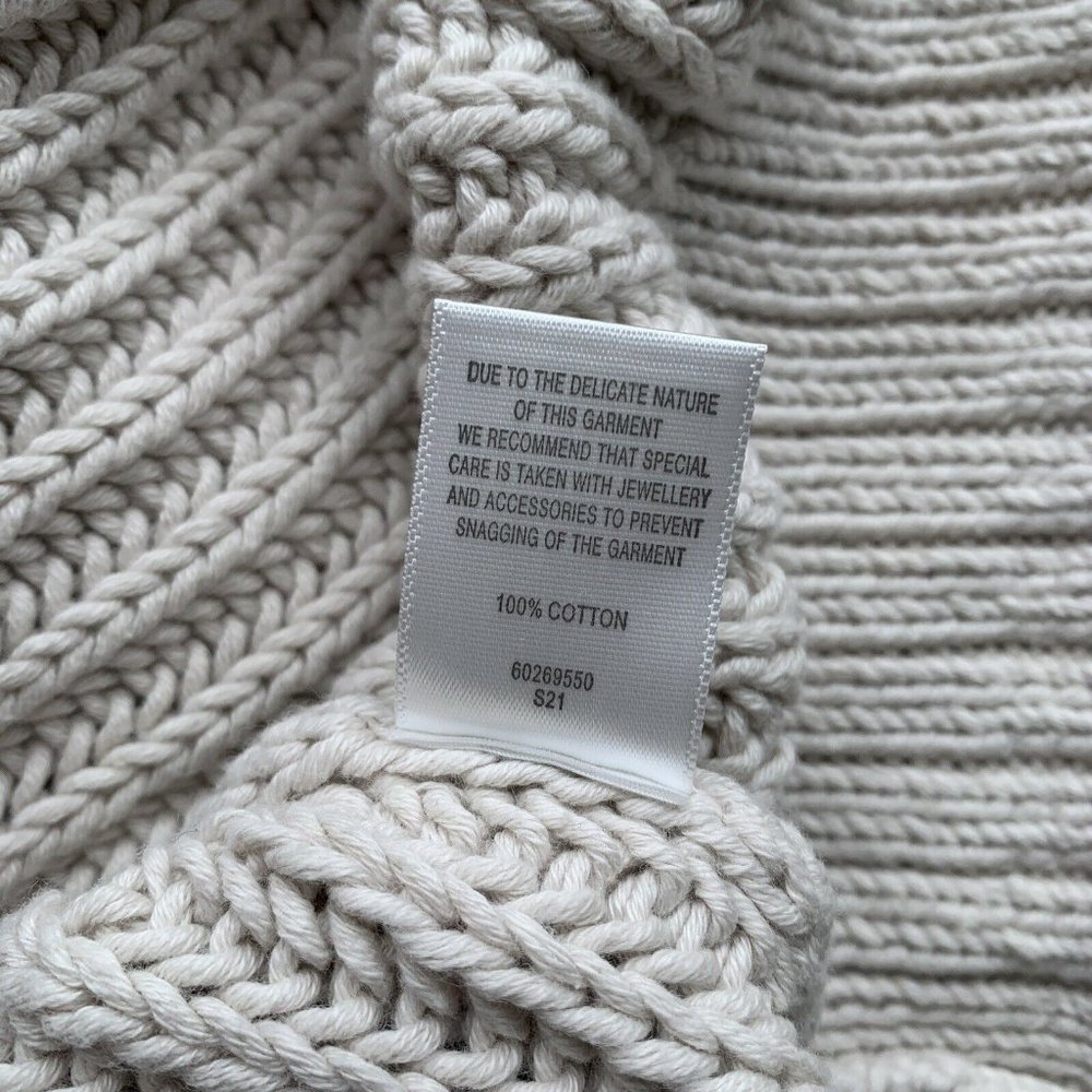 Witchery Womens Pointelle Slouch Crop Knit Bone Cream Size M NWT RRP $129.95 - Picture 5 of 7